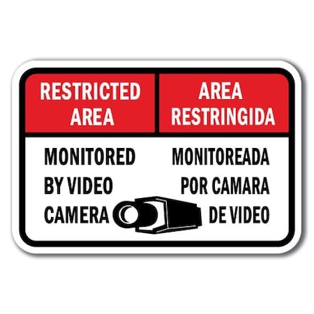 Signmission Safety Sign, 12 in Height, Aluminum, Video Surv - Restringid A-1218 Video Surv - Restringid